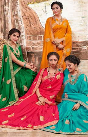 Women in colorful handloom sarees